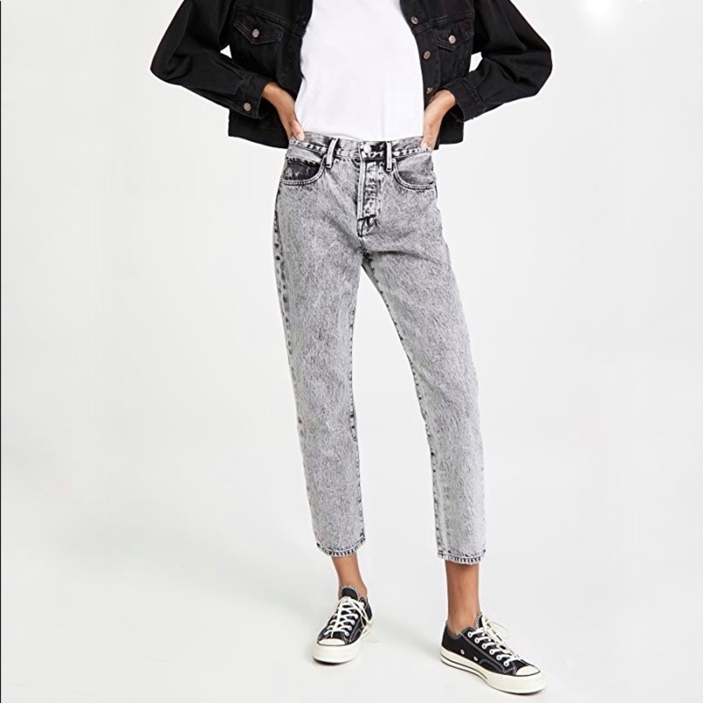 Frame Le Original Crop Jeans in Black Acid Wash